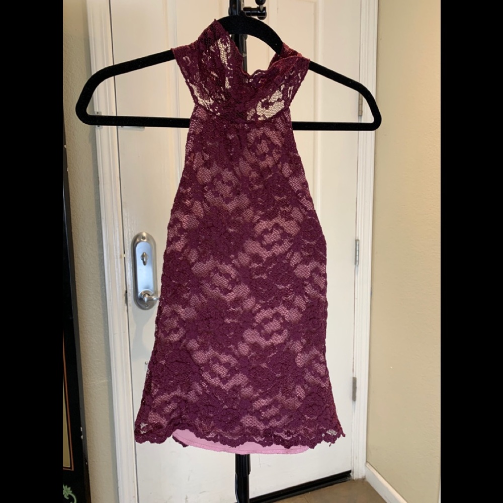 Speechless Nylon burgundy small Halter Top